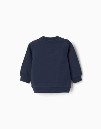 Sweat de algodão com estampado Paddington para bebé menino, azul-marinho