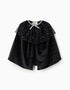 Capa de terciopelo con lunares de lurex para niña, negro