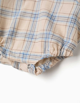 Ranita combinada con estampado a cuadros para recién nacido, multicolor