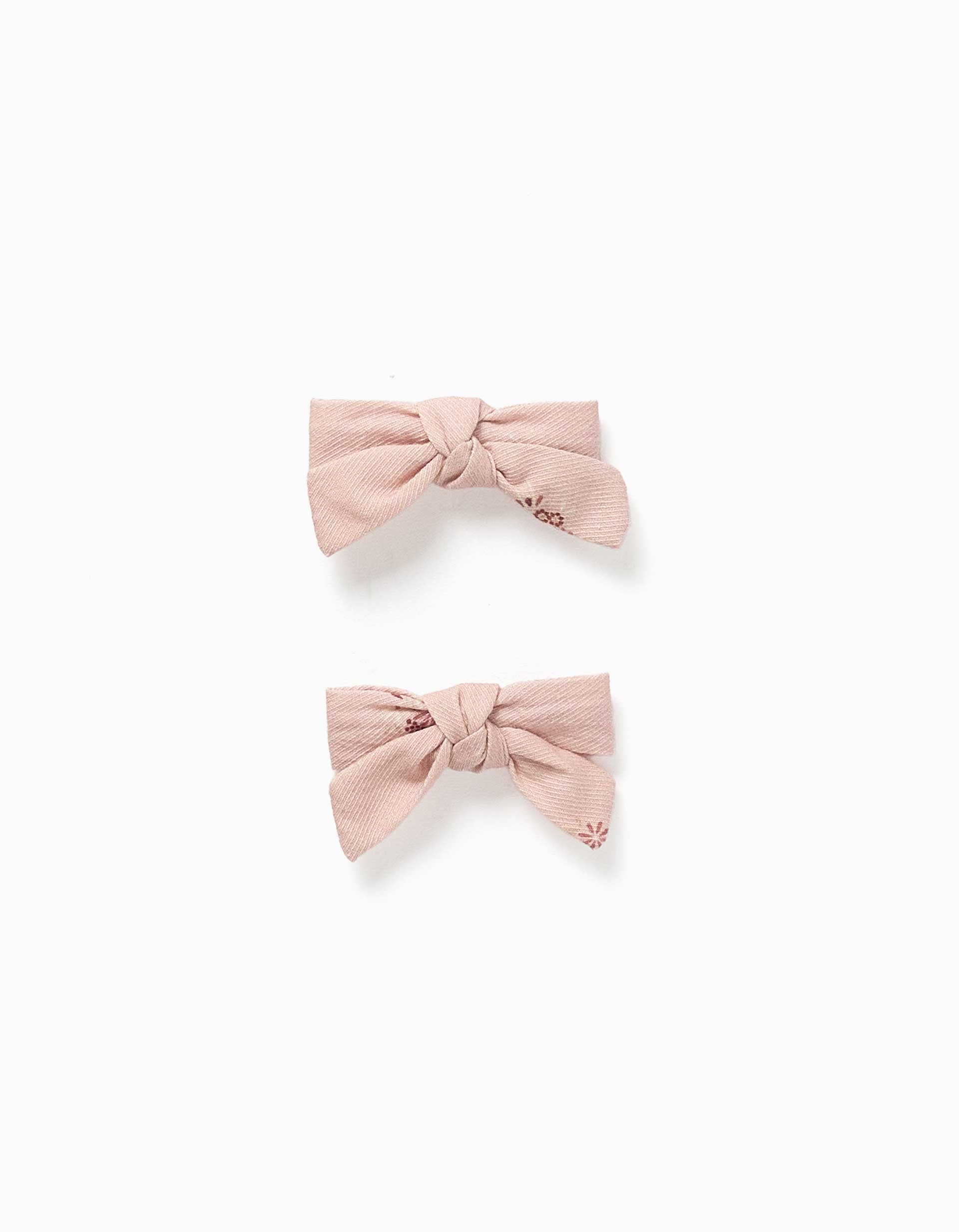 Pack de 2 ganchos de cabelo com laços florais para menina, rosa-claro