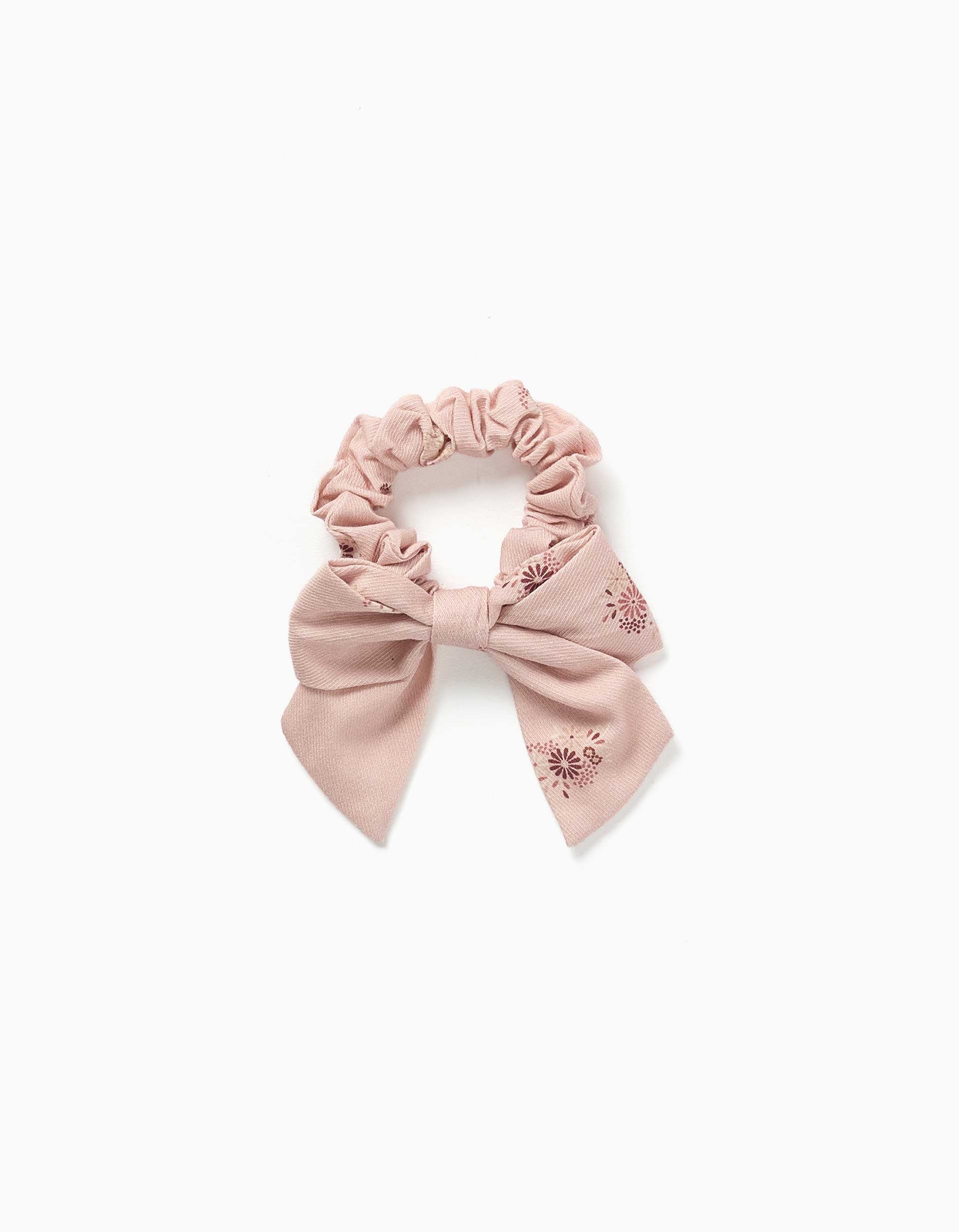 Coletero con estampado floral y lazo para bebé y niña, rosa claro