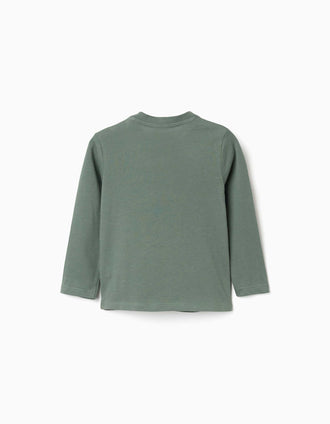 T-shirt de manga comprida Paddington para bebé menino, verde-escuro