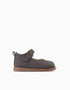 Mary Jane shoes with perforated details for baby girls, dark brown