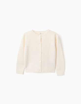 Knitted cardigan for girls, white