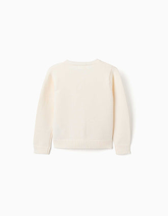 Knitted cardigan for girls, white