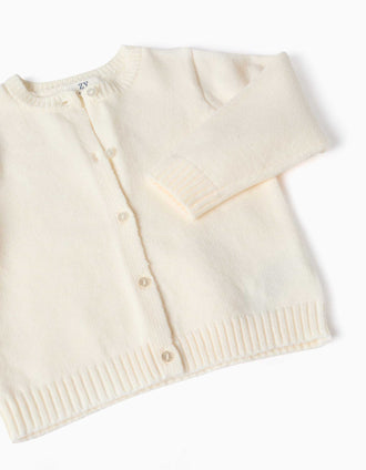 Cárdigan de punto para bebé niña, blanco