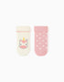 2 chaussettes antidérapantes licorne pour nouveau-née et bébé, blanc/rose
