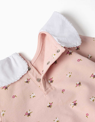 Ensemble sweat en coton peigné et legging pour nouveau-née, rose/bleu