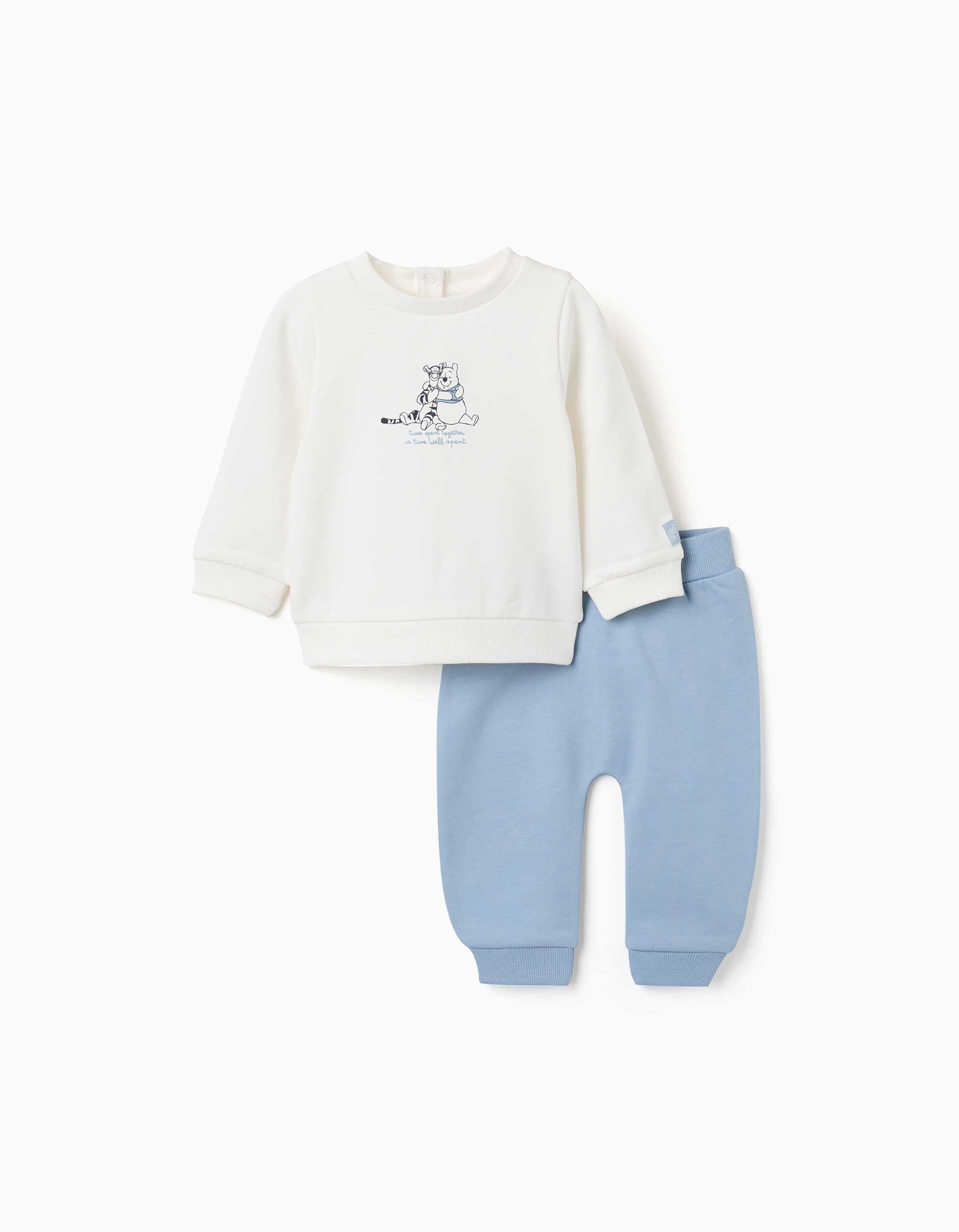 Conjunto cardado Winnie the Pooh para recém-nascido, branco/azul