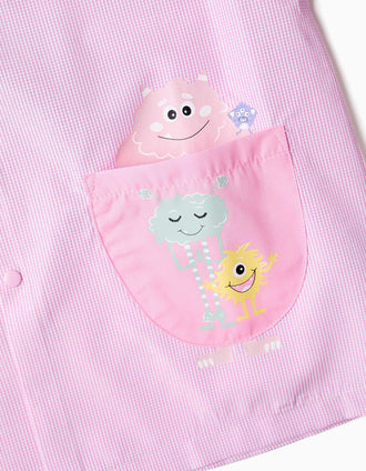 Pack de 2 batas escolares com os Monstros das Emoções para menina, rosa