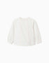 Blouse en coton à manches longues et plis You&Me pour fille, blanc