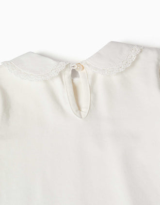 T-shirt + robe à carreaux You&Me pour bébé fille, blanc/rouge/beige