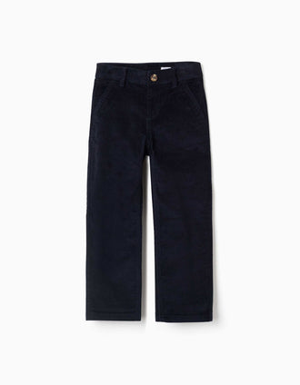 Straight fit corduroy trousers with pockets You&Me for boys, navy blue