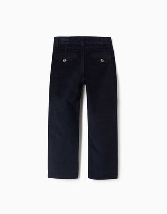 Straight fit corduroy trousers with pockets You&Me for boys, navy blue