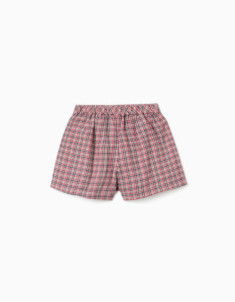 Falda pantalón de sarga a cuadros B&S para niña, multicolor