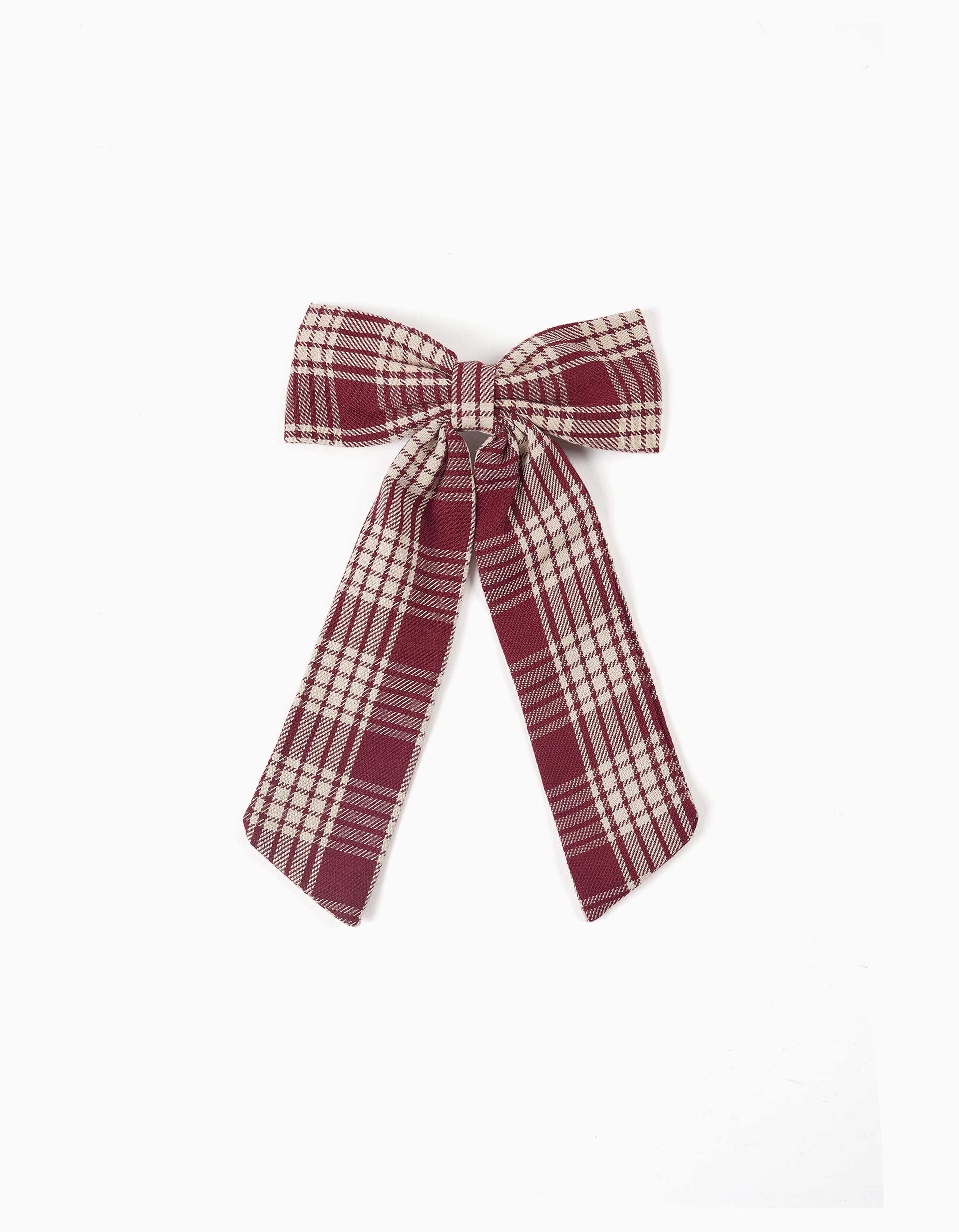 Barrette à cheveux avec nœud à carreaux You&Me pour fille, rouge/beige