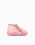Chaussons en velours avec motif étoile pour bébé fille, rose clair