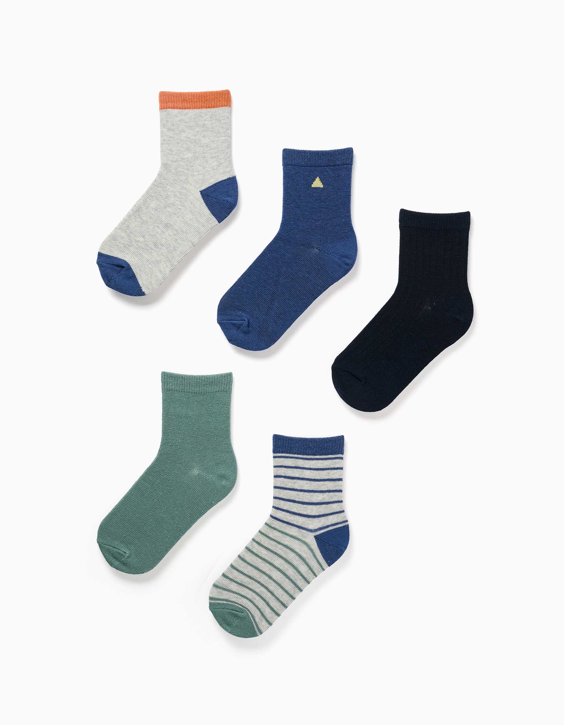 Pack de 5 pares de meias de fantasia para menino, multicolor