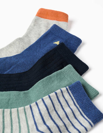 Pack de 5 pares de meias de fantasia para menino, multicolor