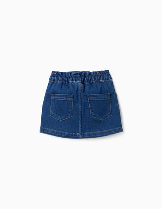 Falda vaquera con 4 bolsillos para niña, azul oscuro