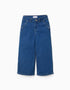 Wide leg jeans with front and back pockets for girls, blue