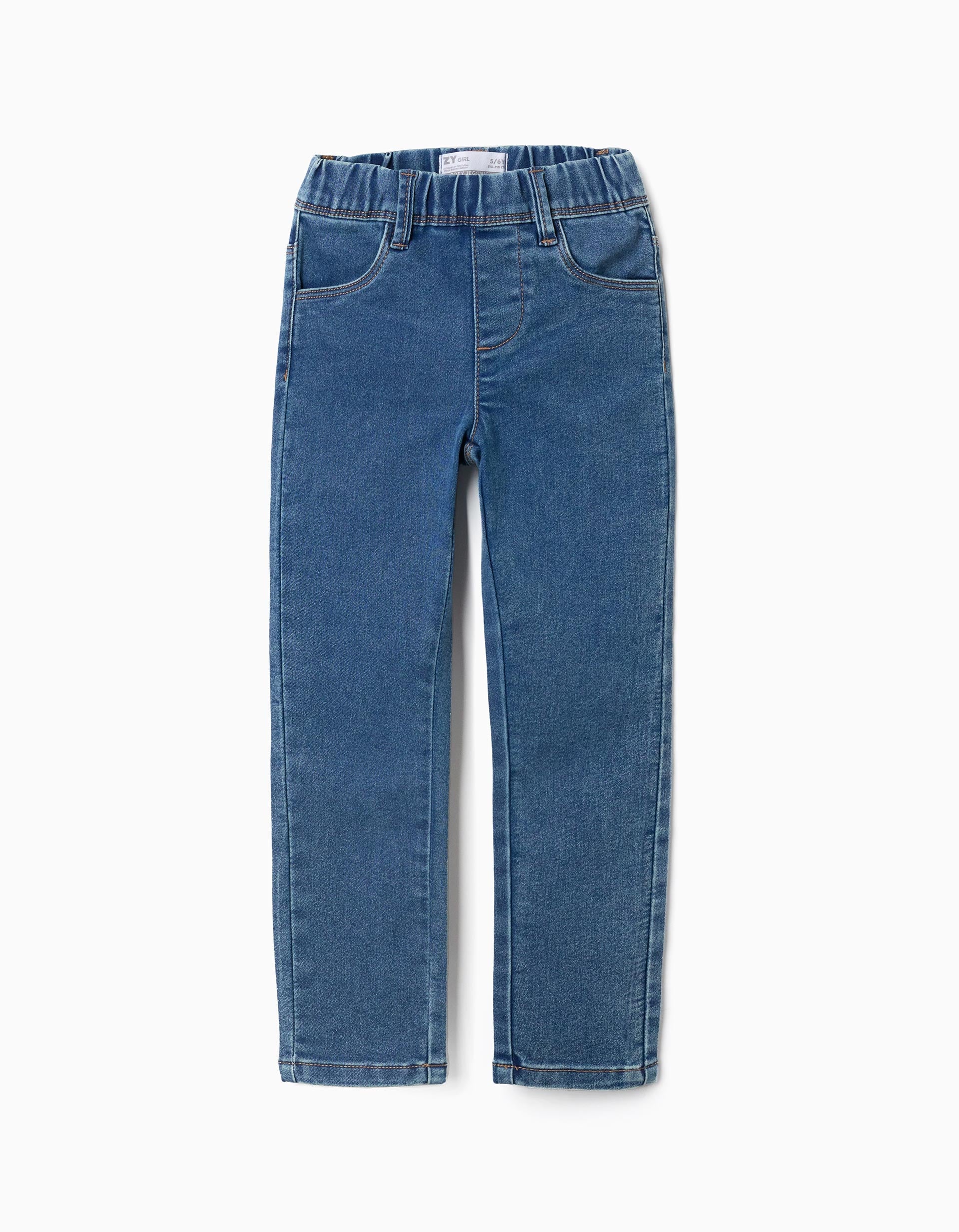Jegging con 4 bolsillos para niña, azul