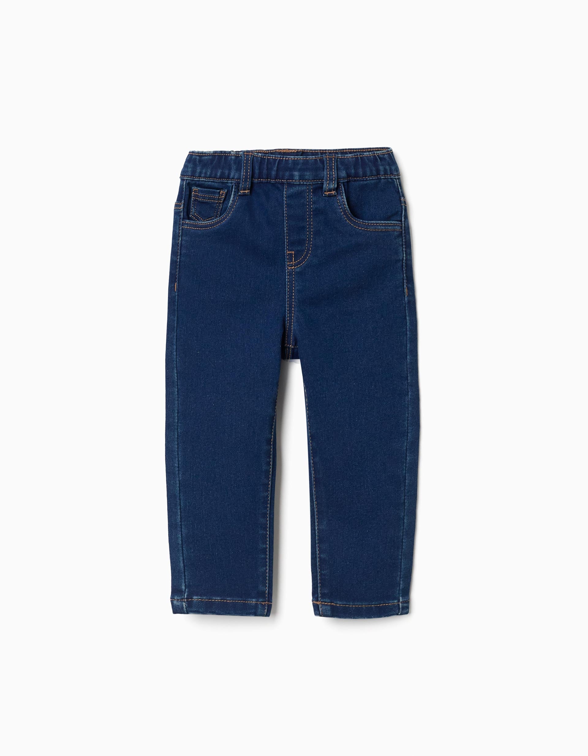 Jeggings with 3 pockets for baby girls, dark blue