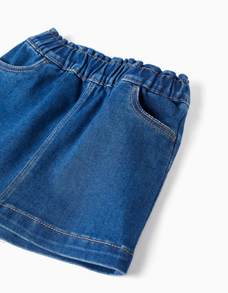 Falda vaquera con 4 bolsillos para bebé niña, azul oscuro
