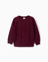 Jersey con lana y detalles trenzados You&Me para niño, rojo oscuro