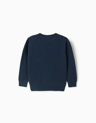 Jersey con lana B&S para niño, azul marino