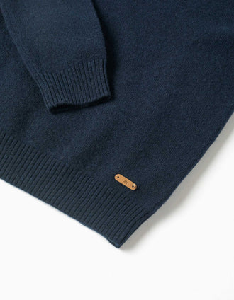 Jersey con lana B&S para niño, azul marino