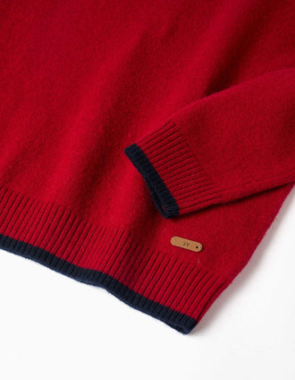 Jersey con lana para niño, rojo/azul marino