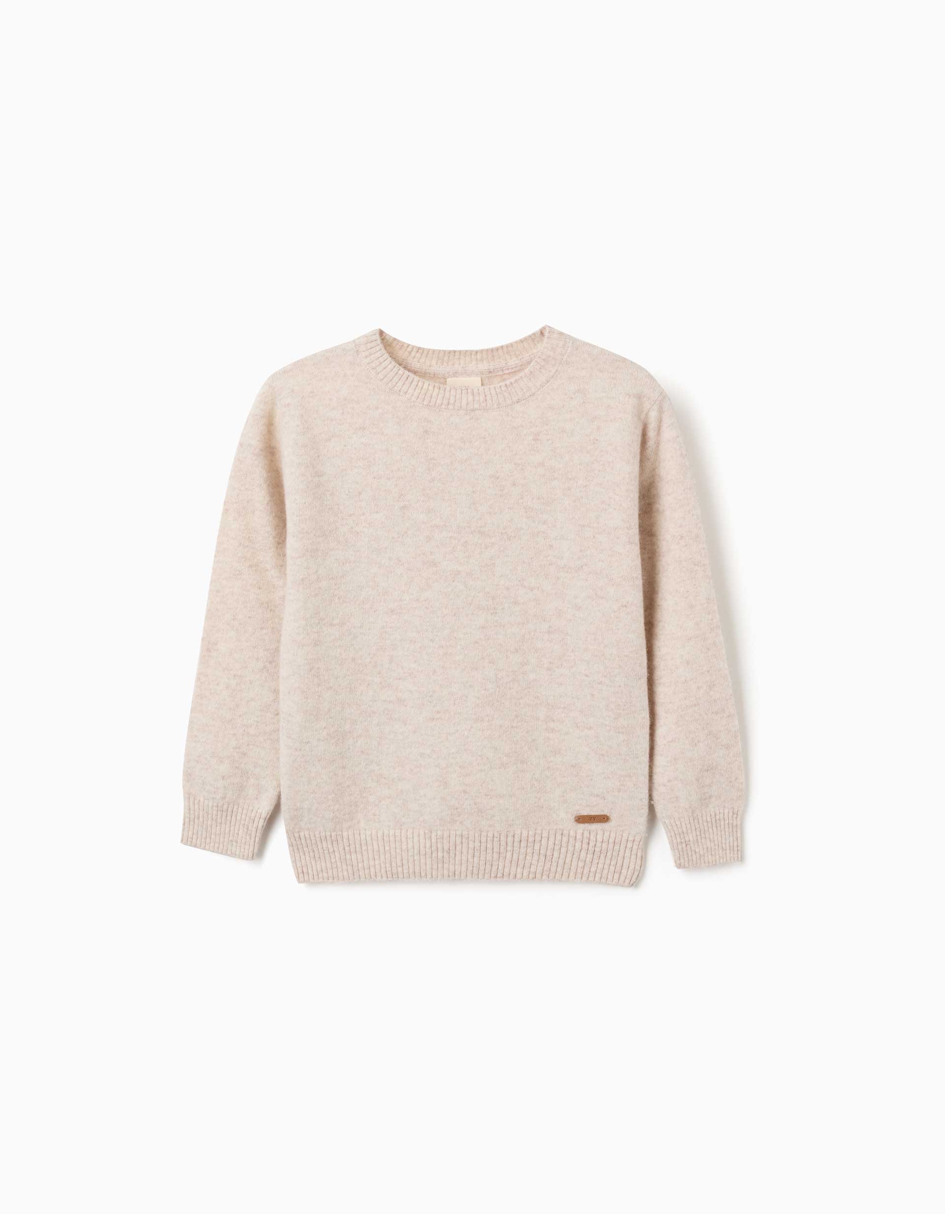 Jersey con lana You&Me para niño, beige claro