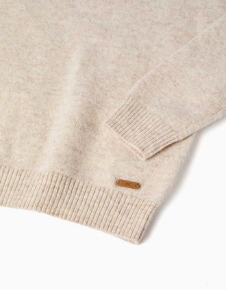 Jersey con lana You&Me para niño, beige claro