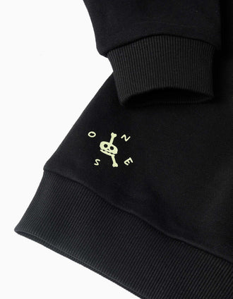 Sweat com capuz e estampado que brilha no escuro para menino, preto