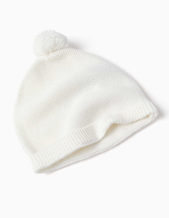 Conjunto de 3 peças em malha de algodão para recém-nascidos, branco