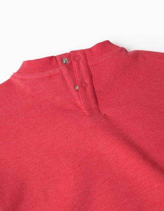 Sweat en coton peigné à imprimé Mickey pour bébé garçon, rouge