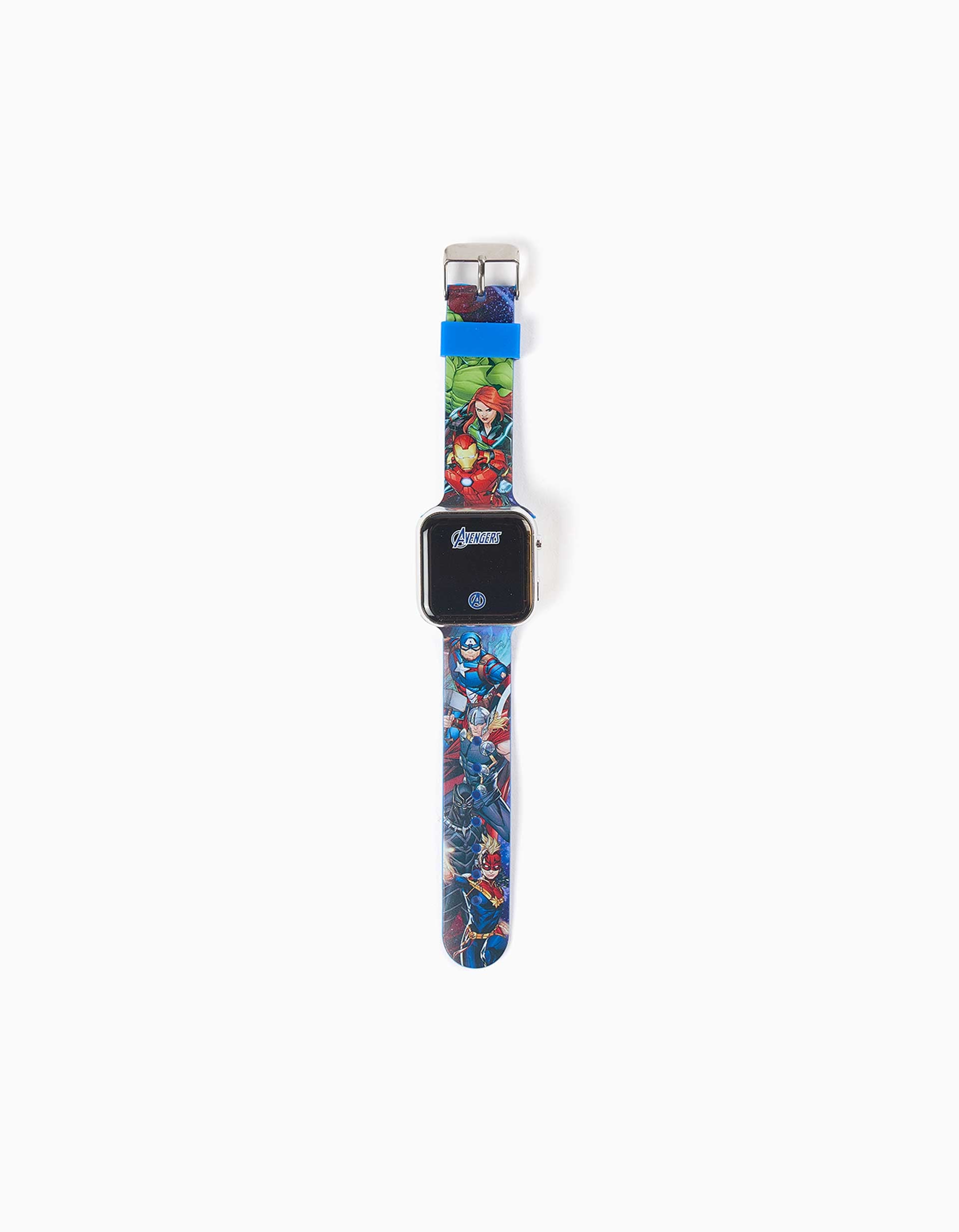 Relógio LED com estampado Avengers para menino, multicolor