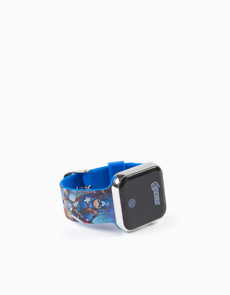 Relógio LED com estampado Avengers para menino, multicolor