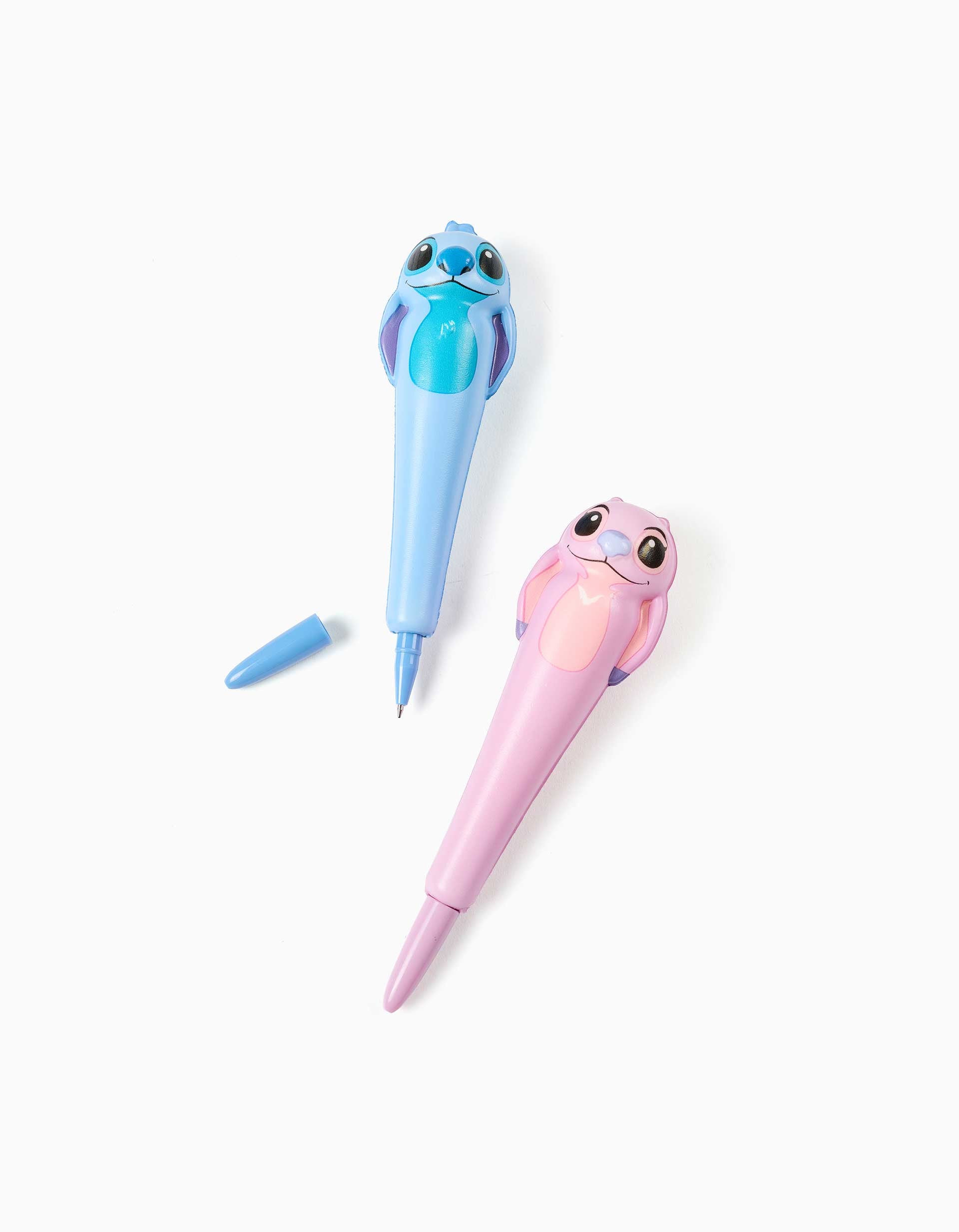 Pack de 2 bolígrafos squishy Stitch y Angel para niña 3A+, rosa/azul