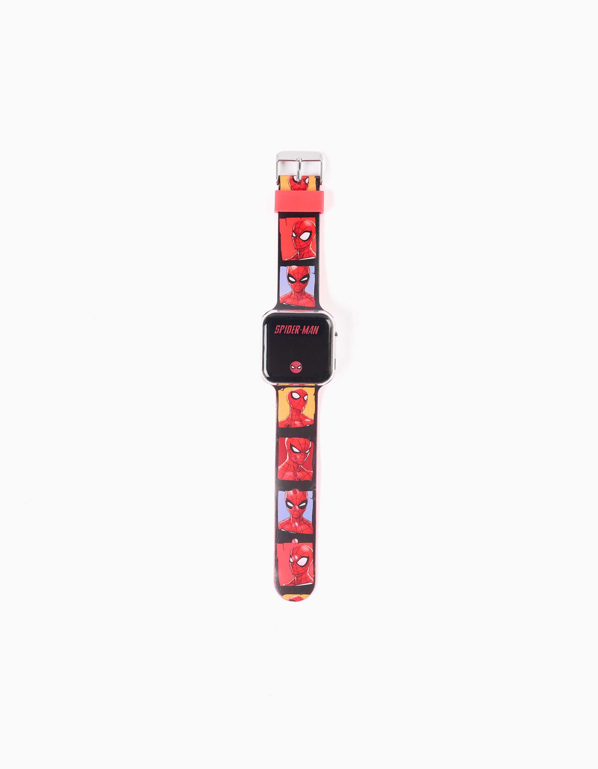 LED watch with Spider-Man prints for boys, black/red