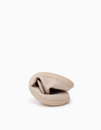 Merceditas Barefoot de lino Pisamonas para bebé y niña, beige