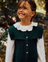 Knitted vest with cable details B&S for girls, dark green