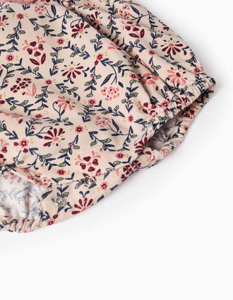 Ranita combinada con estampado floral para recién nacida, rosa/beige