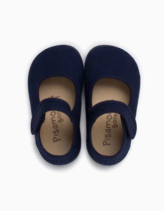 Merceditas Barefoot Pisamonas para bebé y niña, azul oscuro