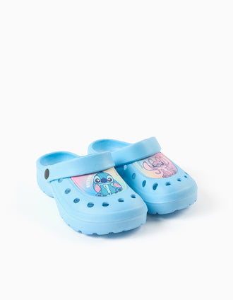 Sabots en EVA avec imprimé Stitch et Angel pour fille, bleu clair