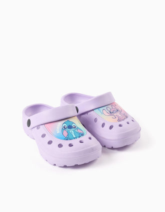 Sabots en EVA avec imprimé Stitch et Angel pour fille, lilas