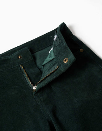 Straight fit corduroy trousers for boys, dark green