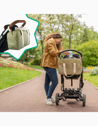 Sac à Langer avec Matelas à Langer Portable Bowling Badabulle, Olive