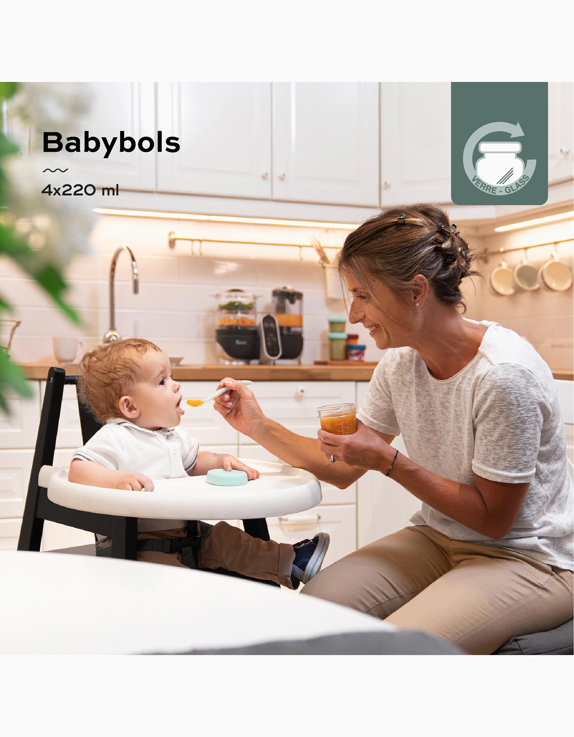 Pack of 4 Glass Containers 220 ml Babymoov